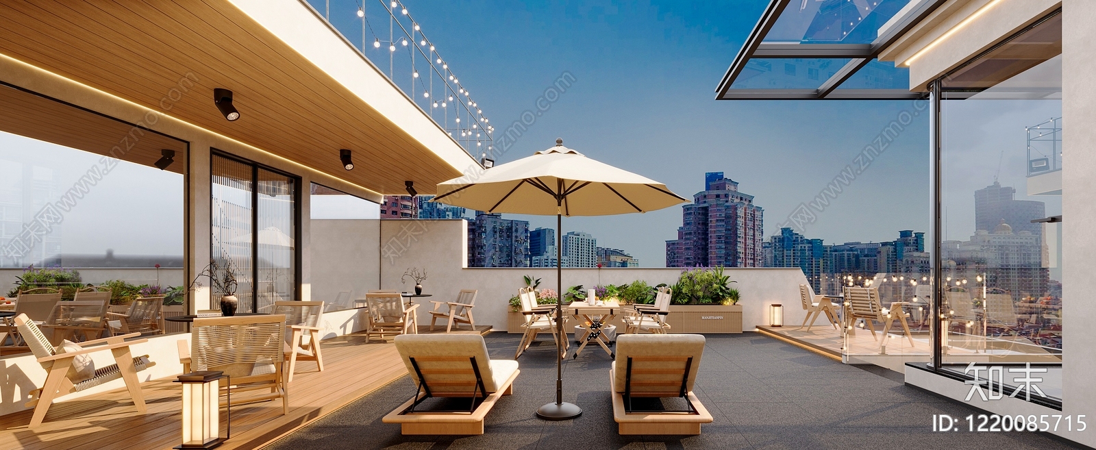 现代简约屋顶花园3D模型下载【ID:1220085715】