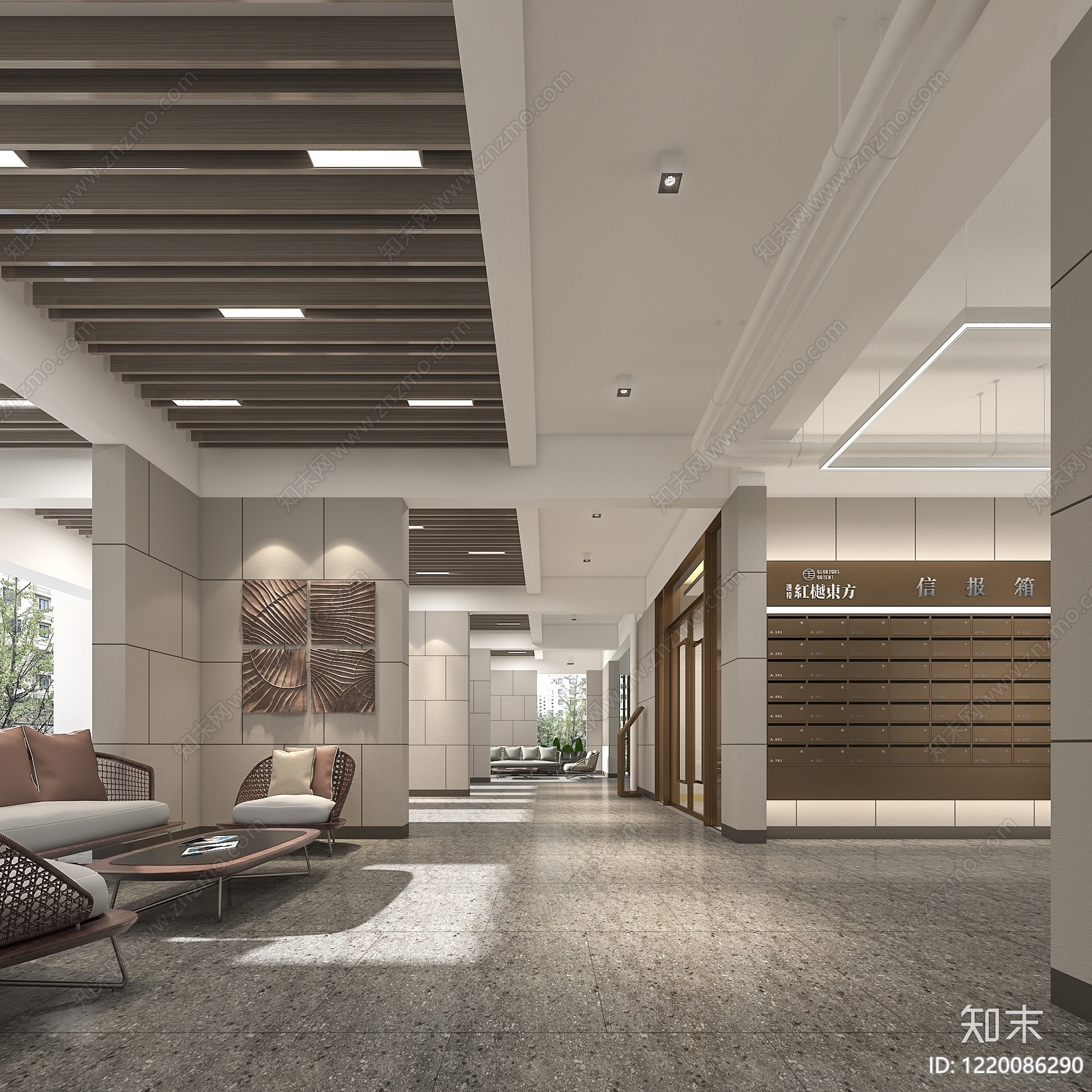 现代简约大厅3D模型下载【ID:1220086290】