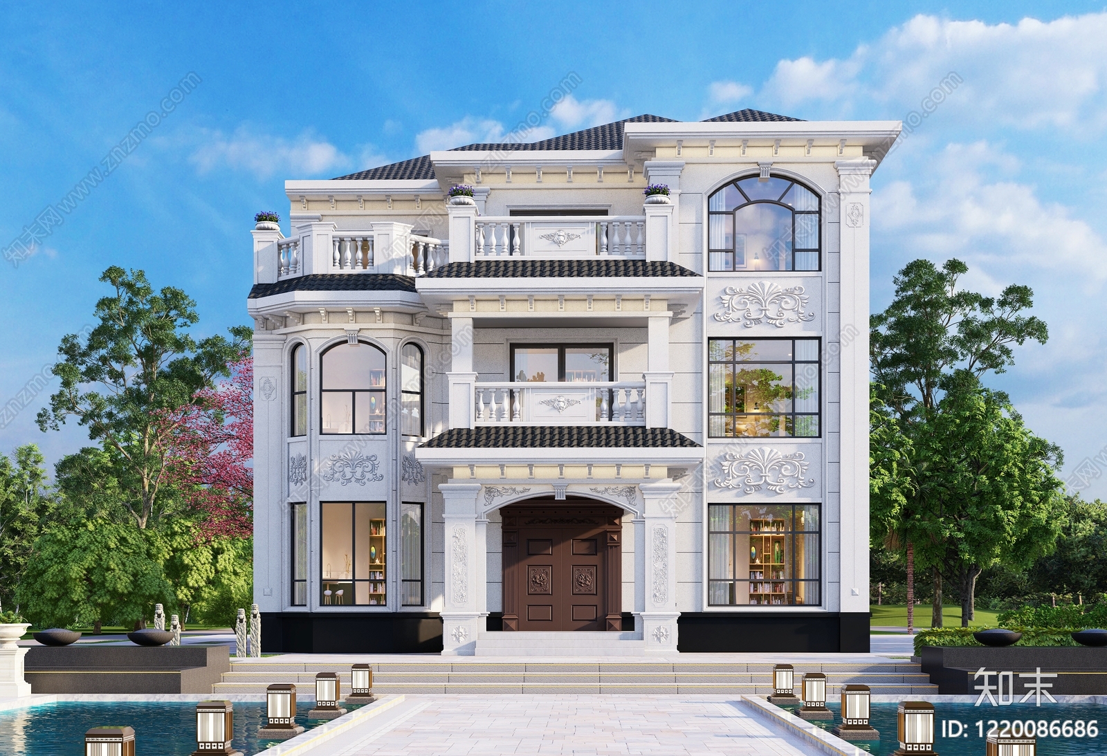 别墅建筑cad施工图下载【ID:1220086686】