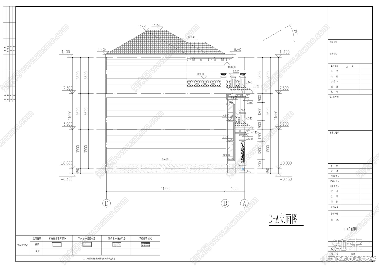 别墅建筑cad施工图下载【ID:1220086686】