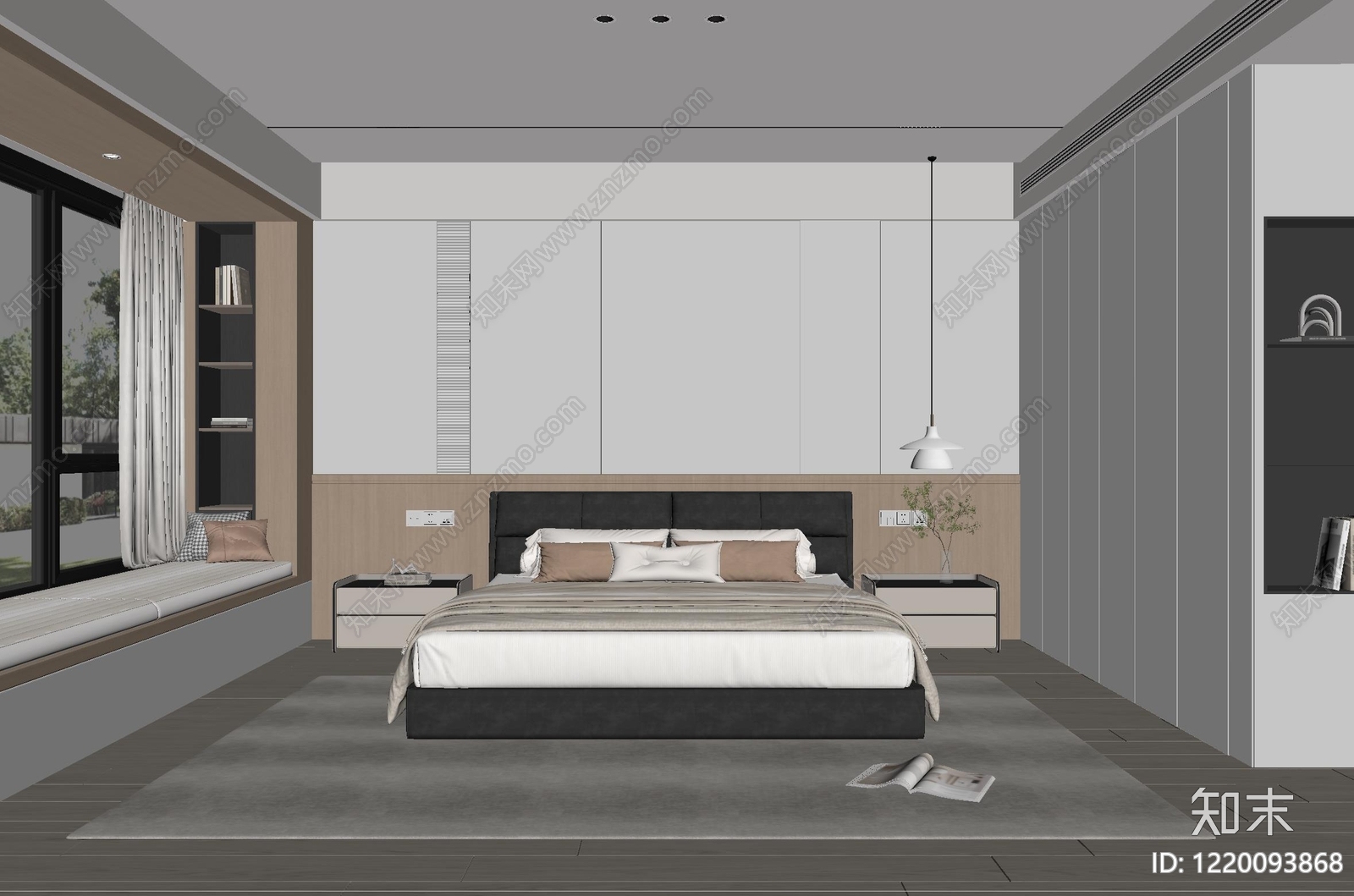 现代简约家居卧室SU模型下载【ID:1220093868】