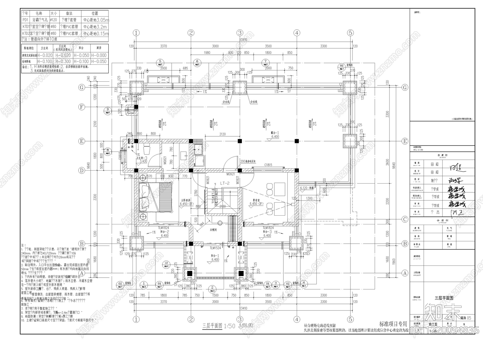 别墅建筑cad施工图下载【ID:1220094836】