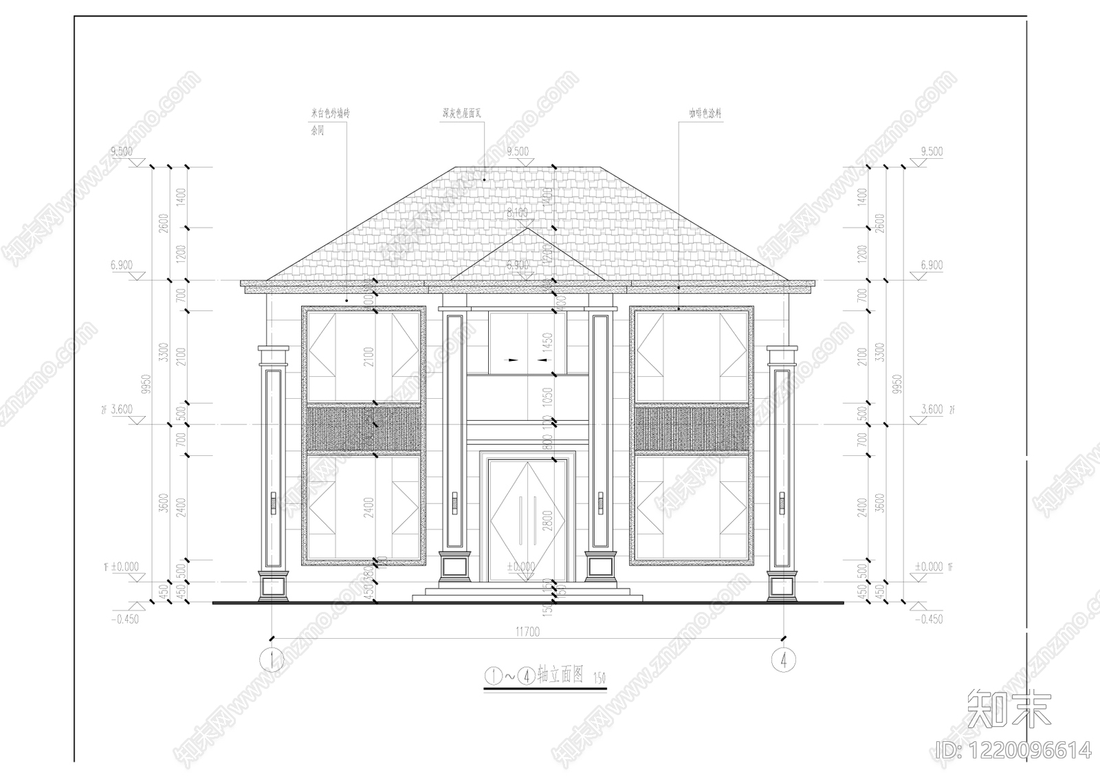 别墅建筑cad施工图下载【ID:1220096614】