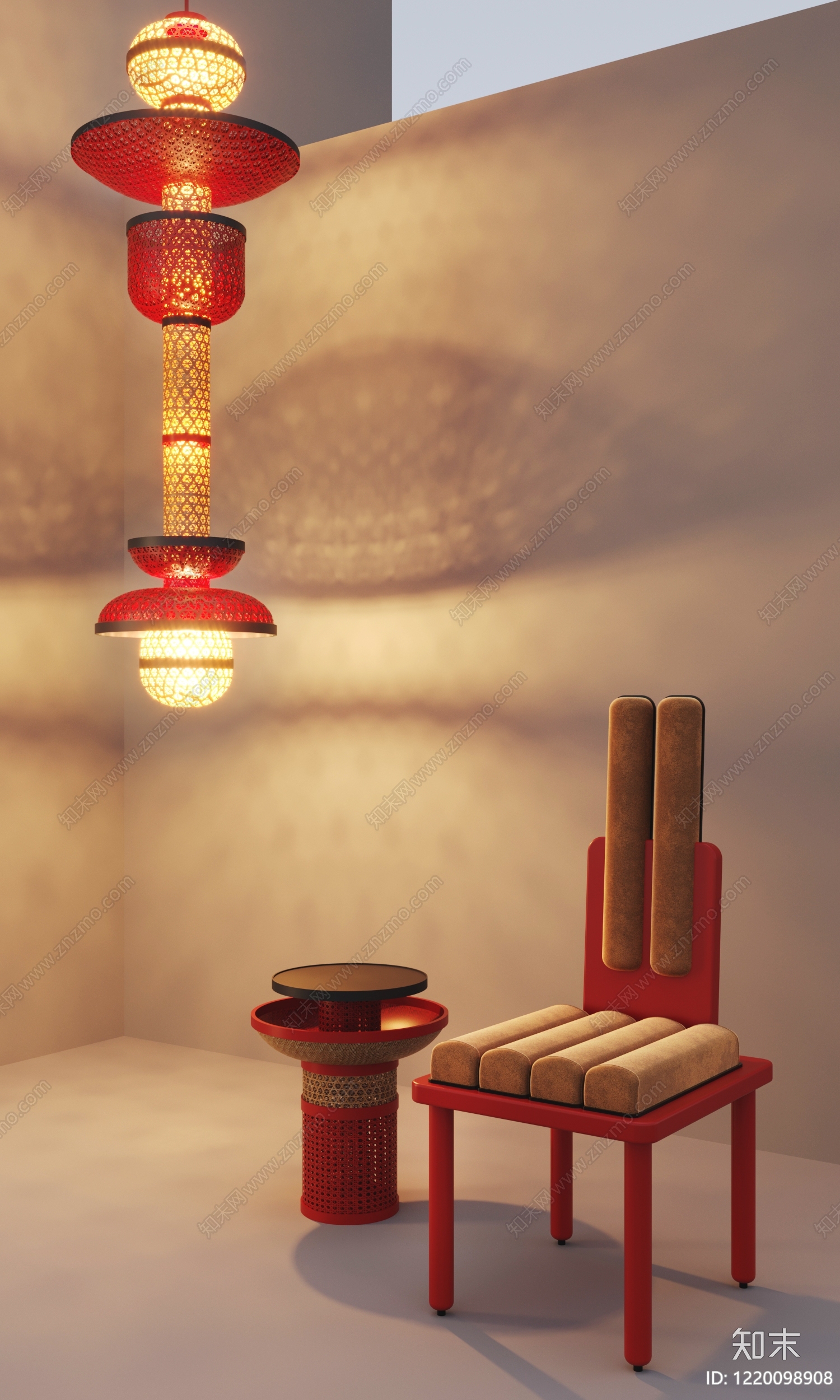 新中式餐椅3D模型下载【ID:1220098908】