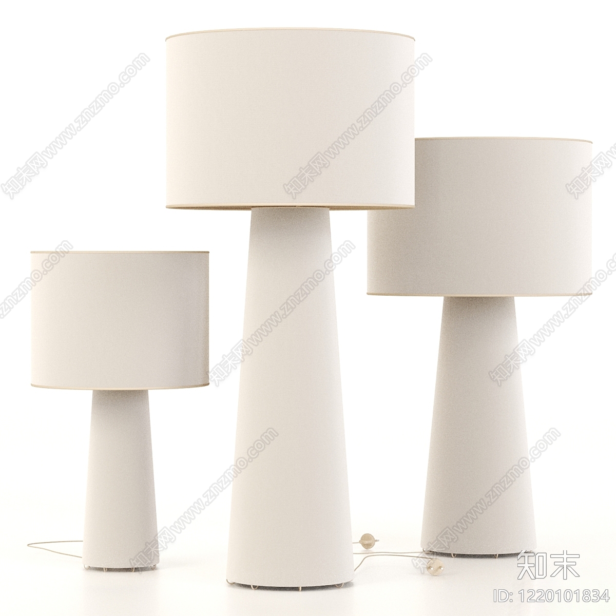 极简灯具组合3D模型下载【ID:1220101834】