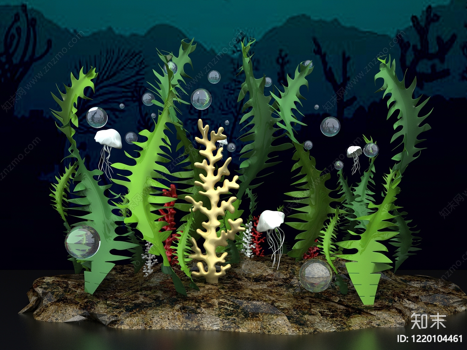 null水生植物SU模型草图