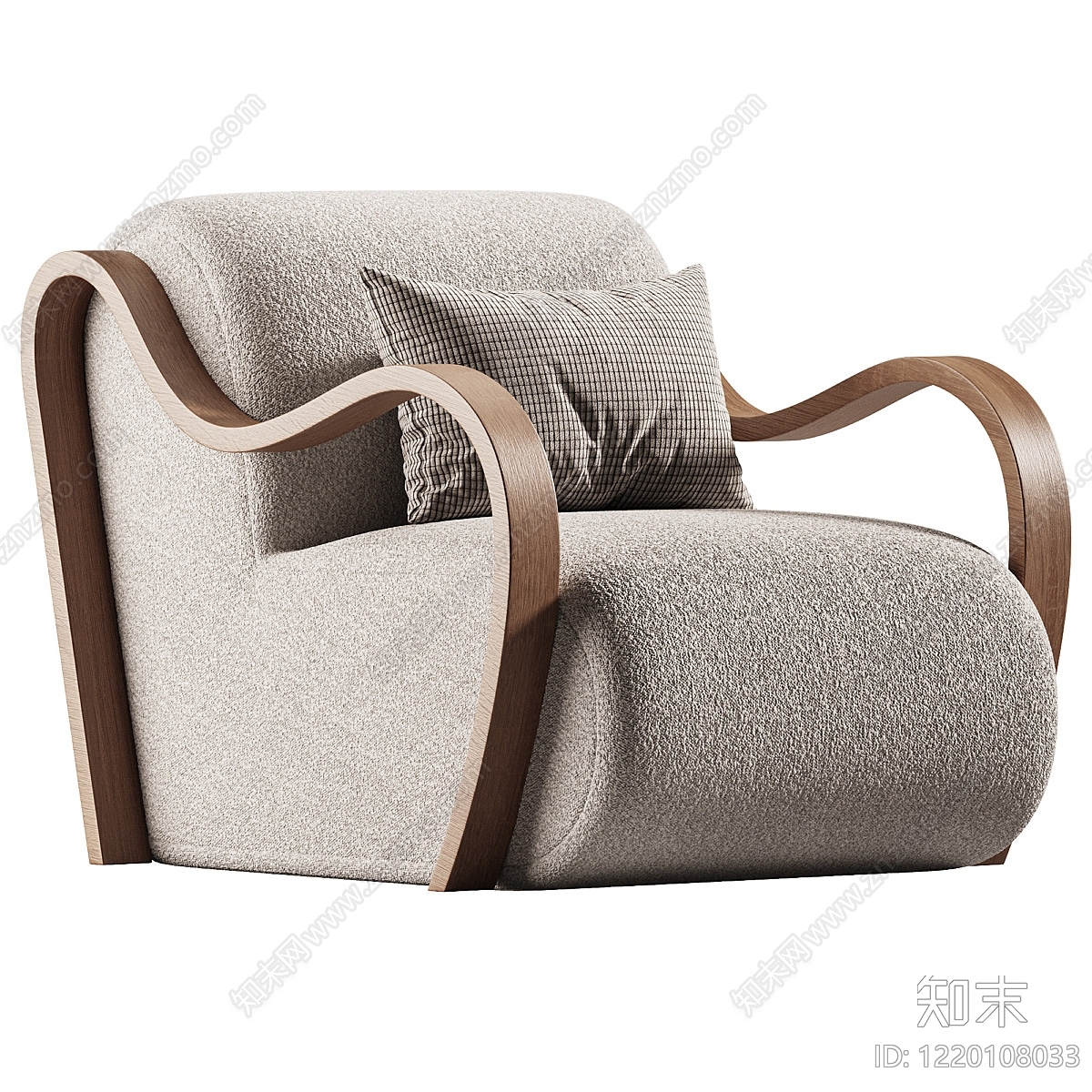 中古风单人沙发SU模型下载【ID:1220108033】