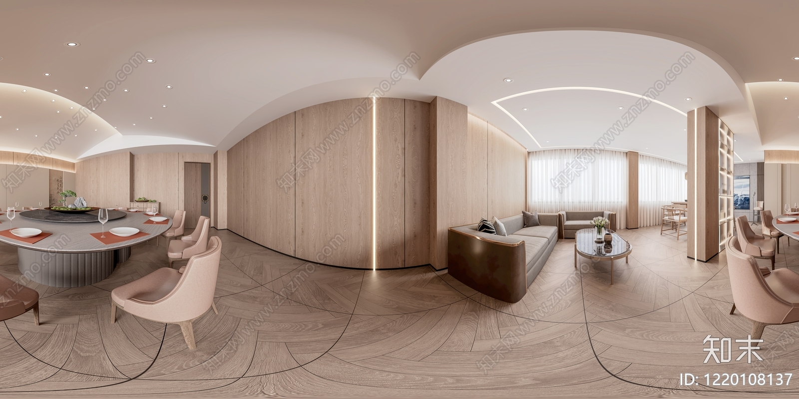 新中式中餐厅3D模型下载【ID:1220108137】