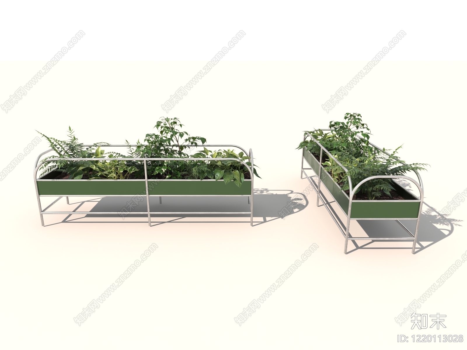 现代简约绿植摆件3D模型渲染效果图
