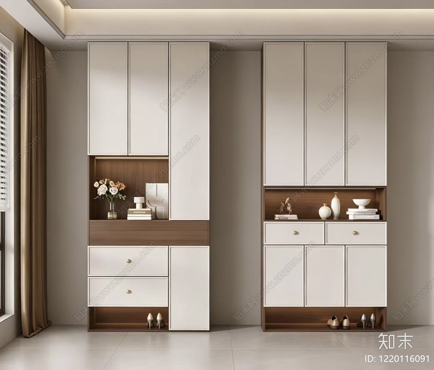现代简约鞋柜3D模型下载【ID:1220116091】
