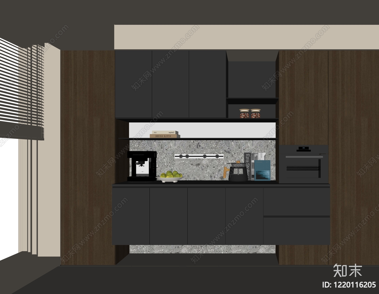 极简餐边柜SU模型下载【ID:1220116205】