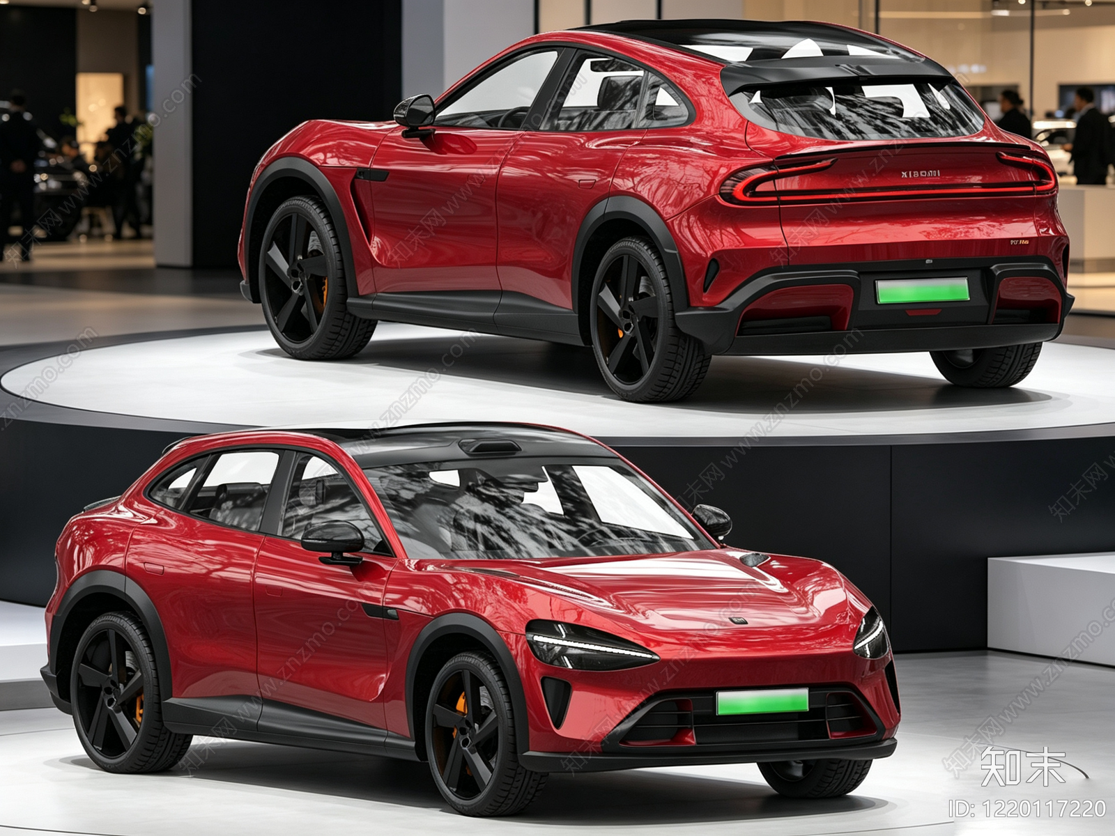现代极简汽车3D模型渲染效果图