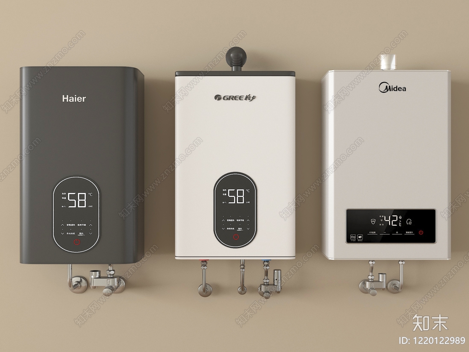 现代简约热水器3D模型渲染效果图