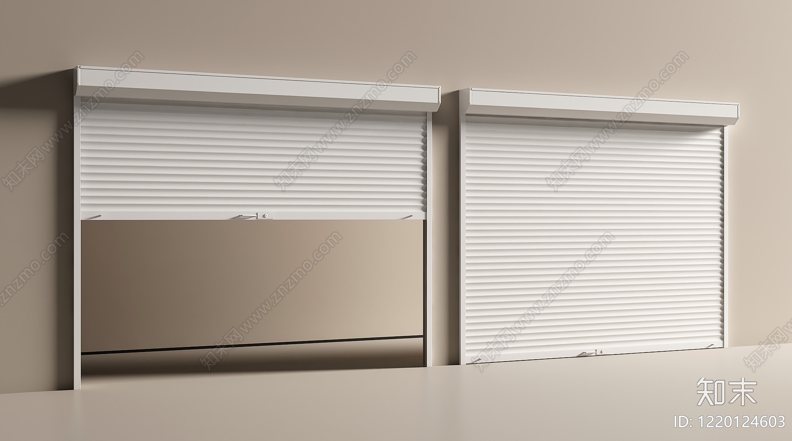 极简卷帘门3D模型渲染效果图