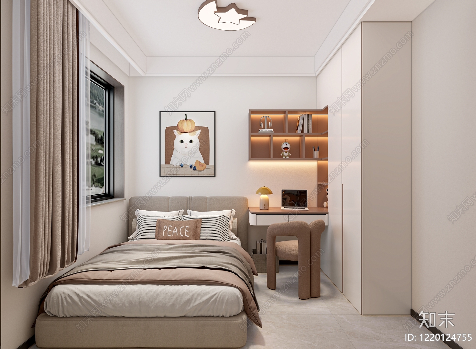 现代简约家居卧室3D模型下载【ID:1220124755】
