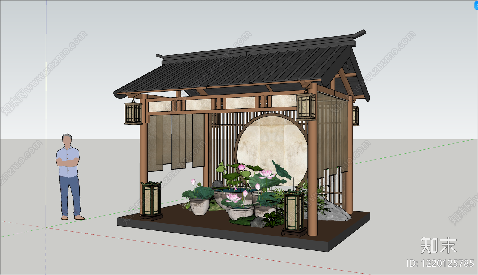 新中式亭子SU模型下载【ID:1220125785】