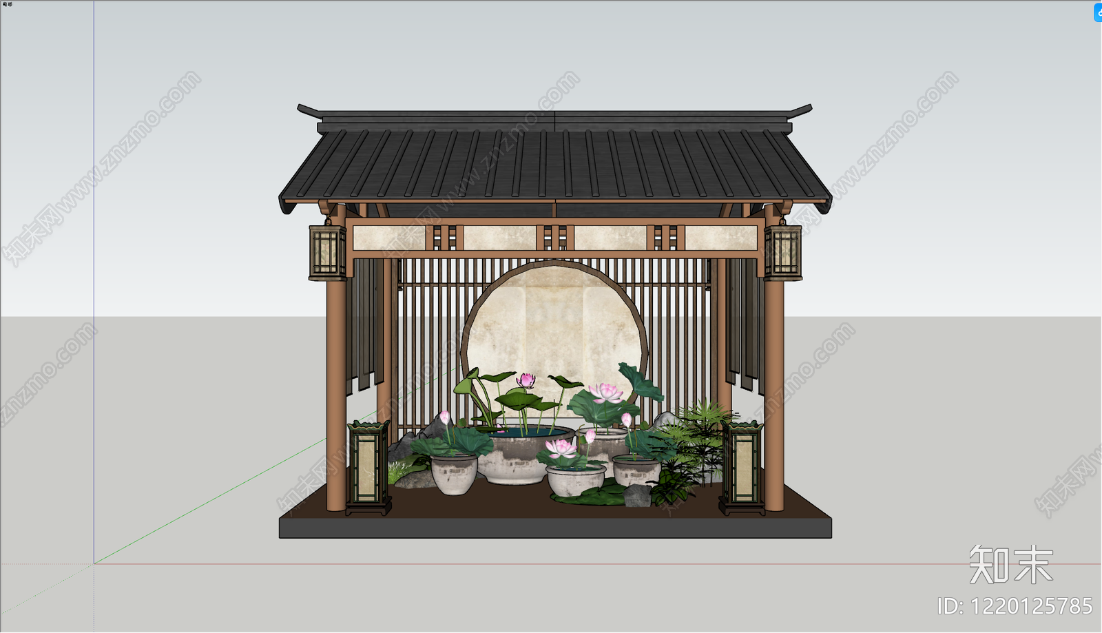 新中式亭子SU模型下载【ID:1220125785】