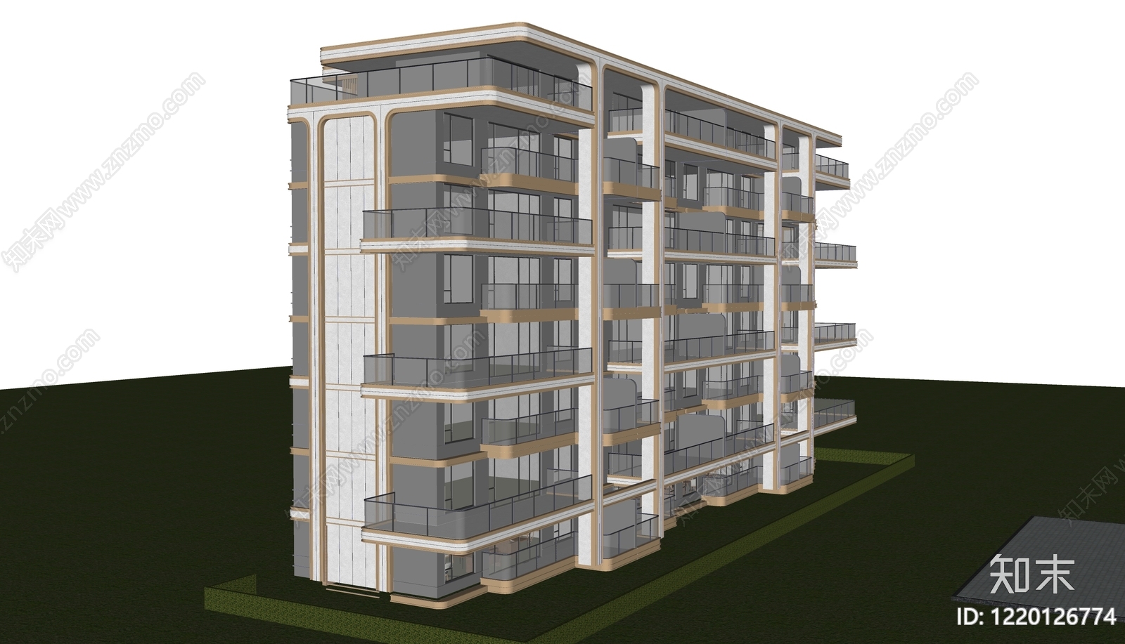 现代主义多层住宅SU模型下载【ID:1220126774】