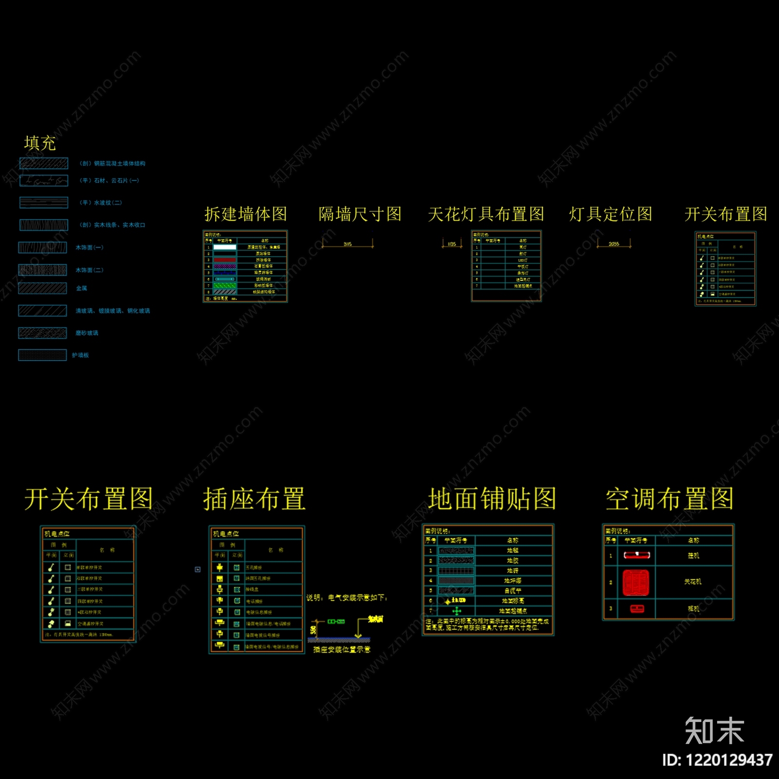 图例图库cad施工图下载【ID:1220129437】