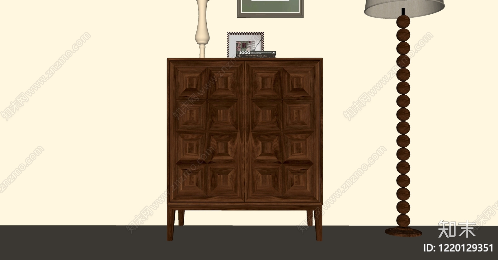 中古风餐边柜SU模型下载【ID:1220129351】
