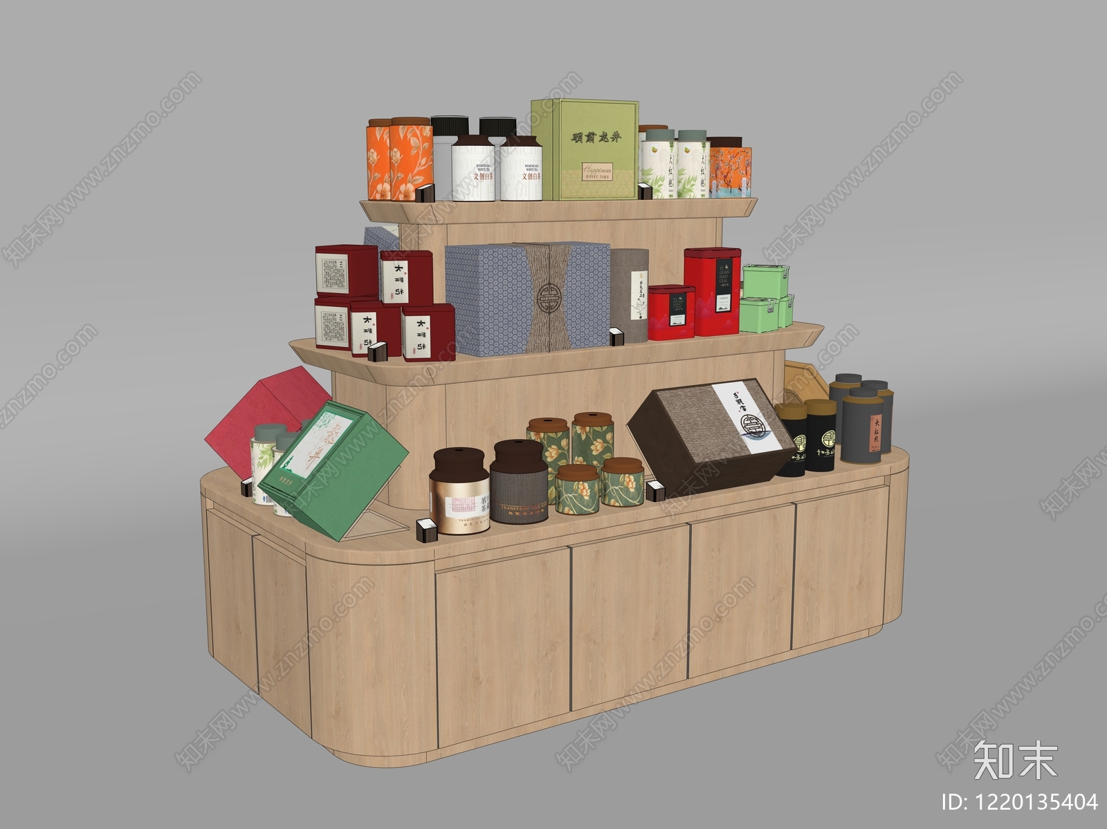 新中式茶展厅SU模型下载【ID:1220135404】