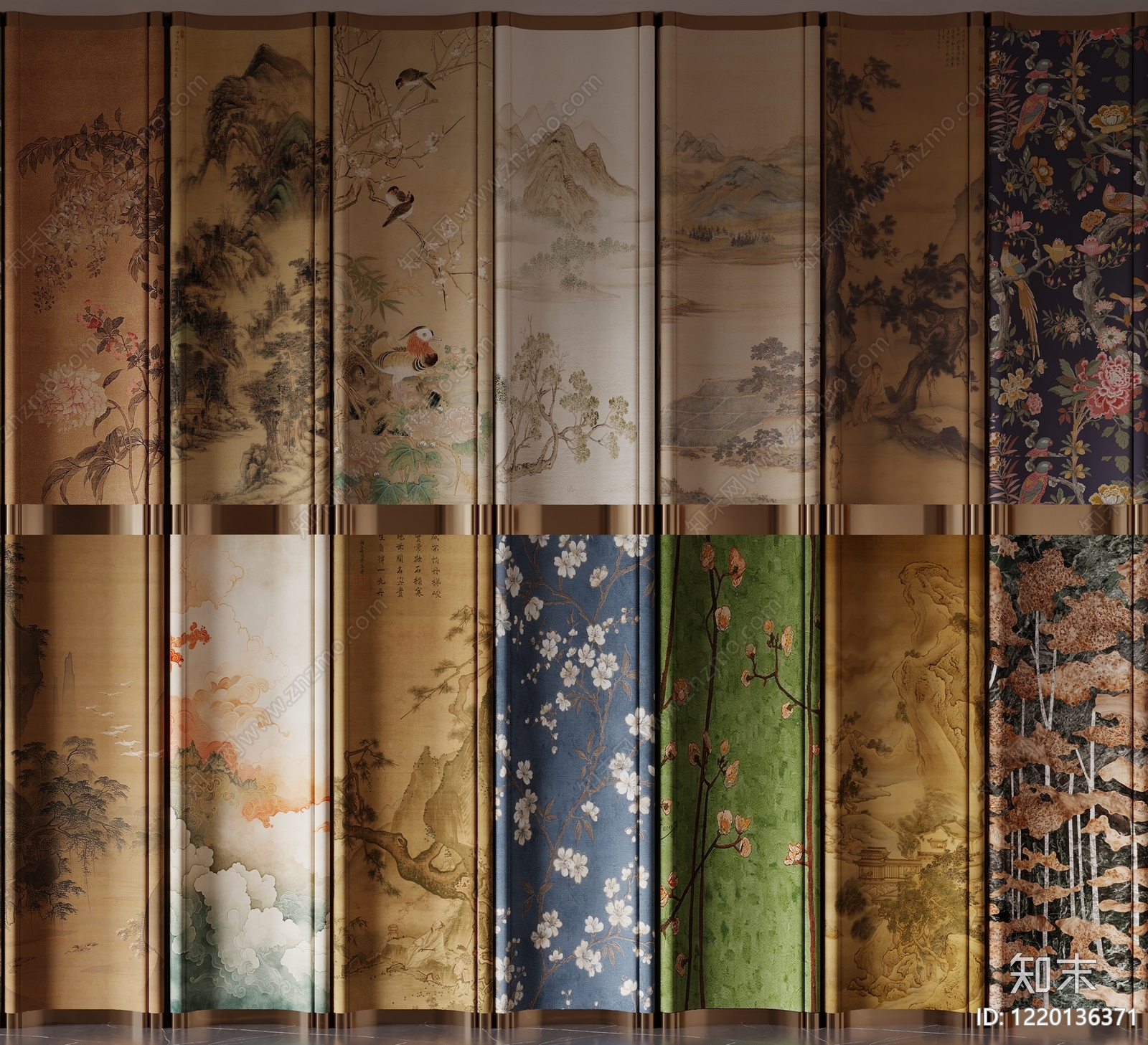 新中式材料展厅SU模型下载【ID:1220136371】