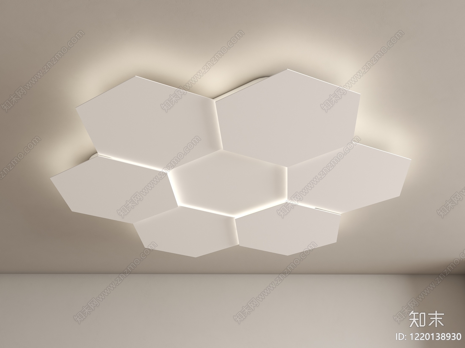 极简吸顶灯3D模型下载【ID:1220138930】