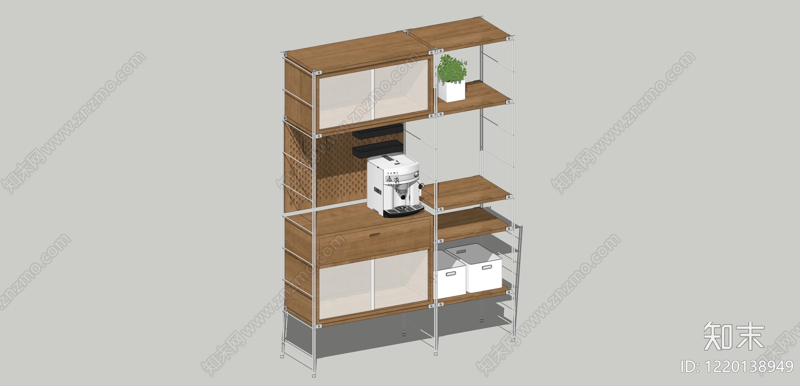现代简约餐边柜SU模型下载【ID:1220138949】