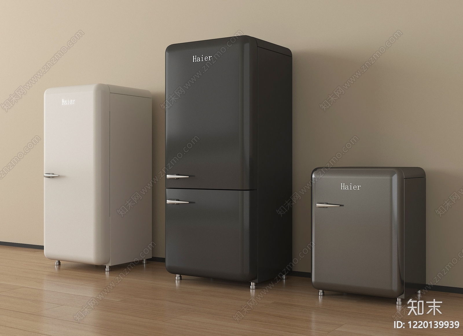 复古冰箱3D模型下载【ID:1220139939】