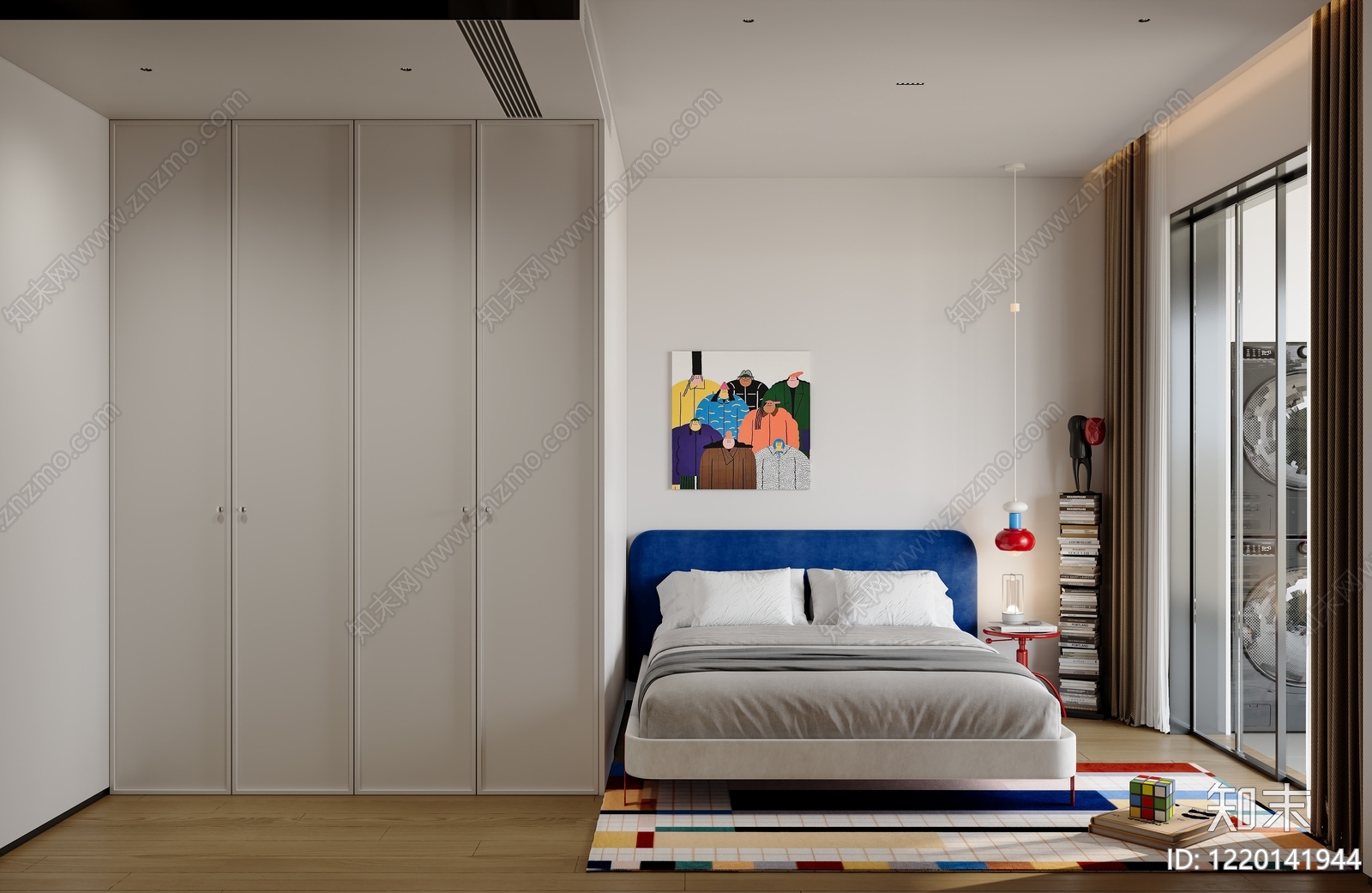 现代简约家居卧室3D模型下载【ID:1220141944】