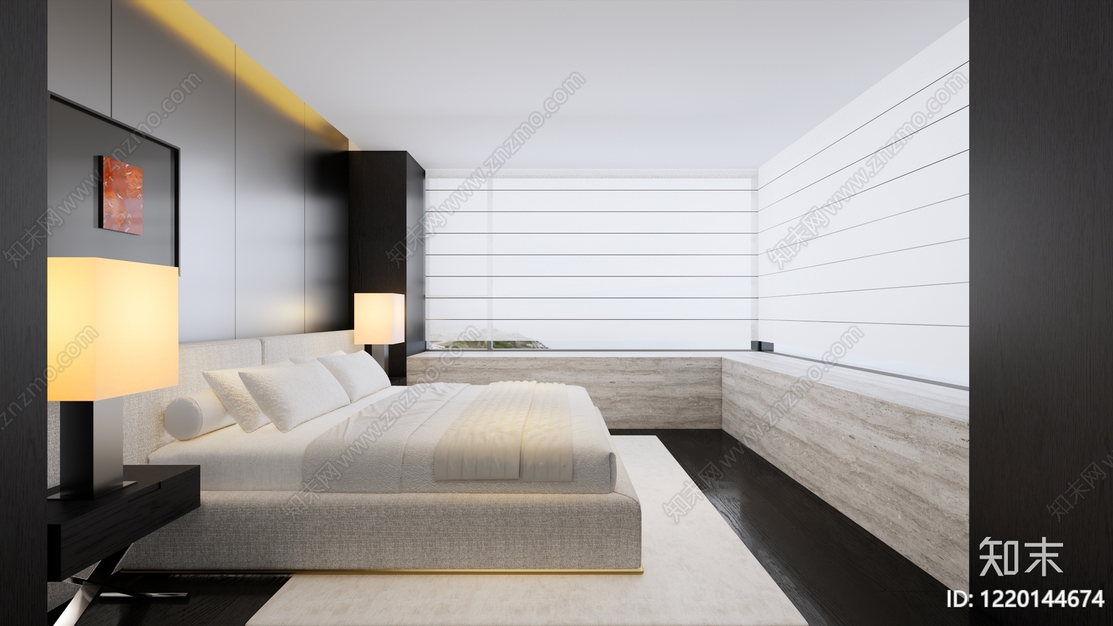极简主卧SU模型下载【ID:1220144674】