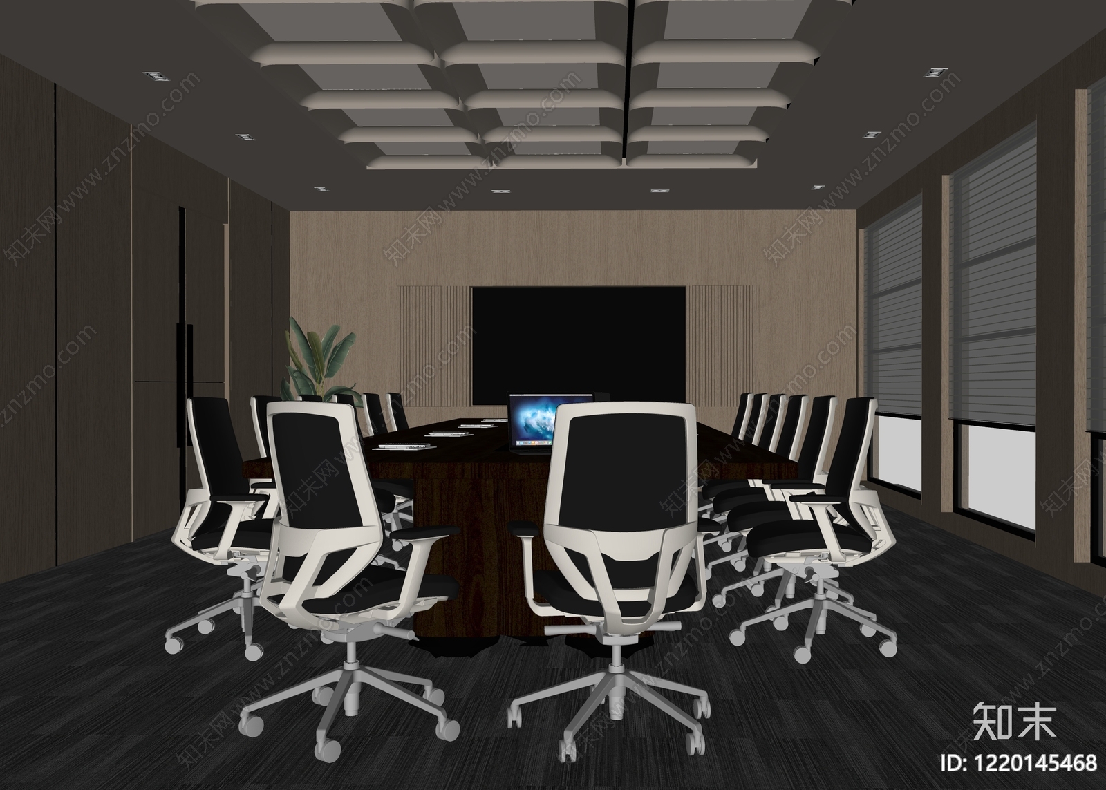现代简约会议室SU模型下载【ID:1220145468】