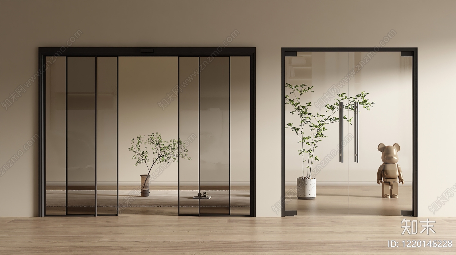 极简双开门SU模型下载【ID:1220146228】