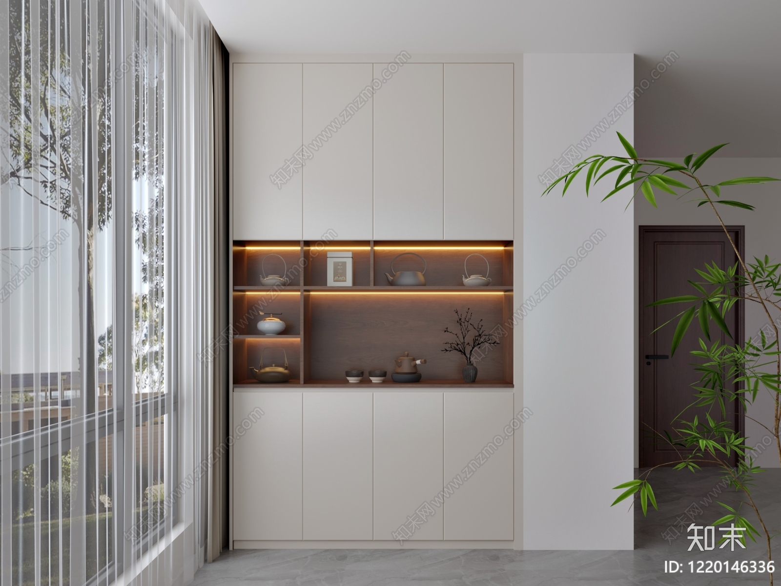 奶油风玄关3D模型下载【ID:1220146336】