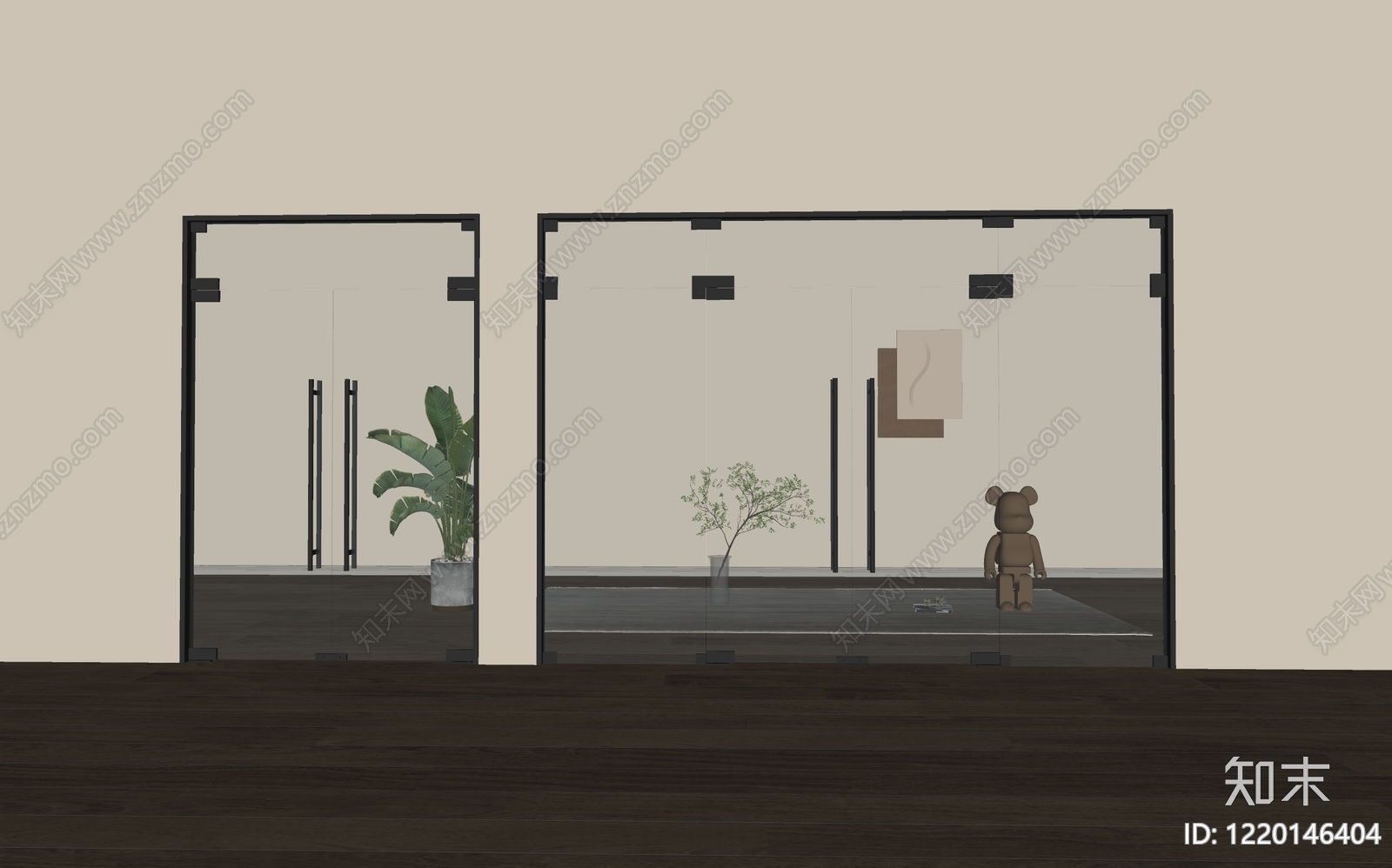 极简双开门SU模型下载【ID:1220146404】