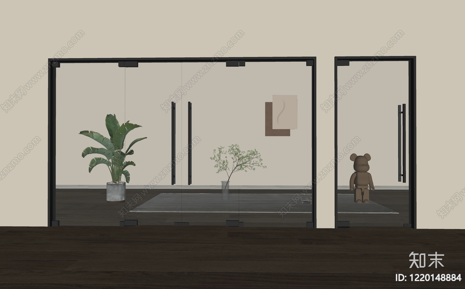 极简双开门SU模型下载【ID:1220148884】