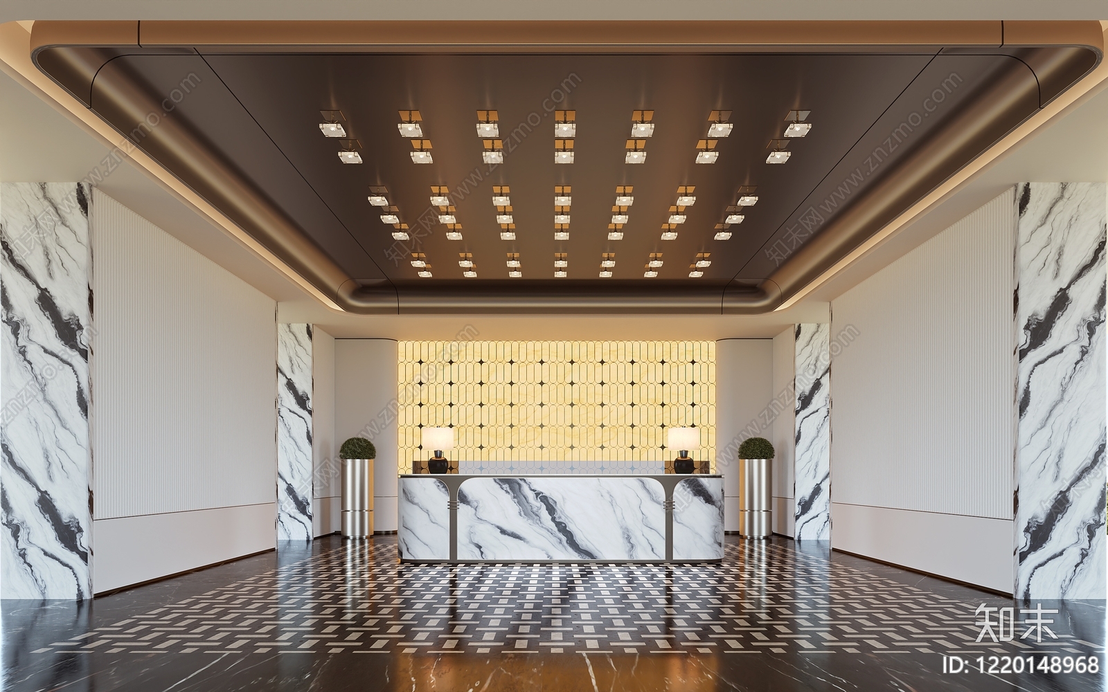 意式轻奢酒店大堂3D模型下载【ID:1220148968】