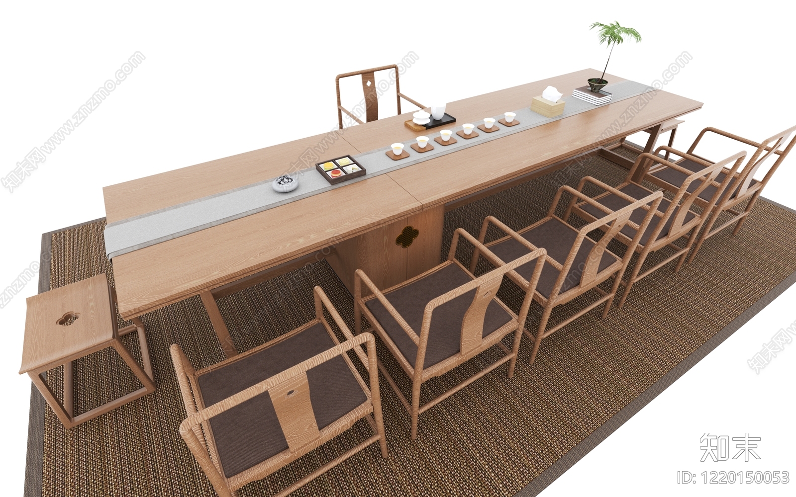 新中式茶桌椅3D模型下载【ID:1220150053】