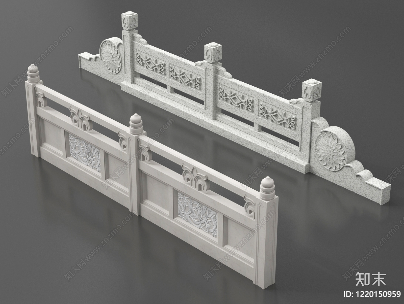 新中式栏杆3D模型下载【ID:1220150959】