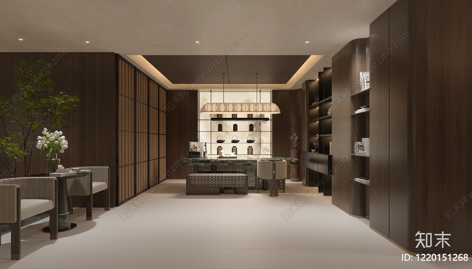 意式轻奢中餐厅3D模型下载【ID:1220151268】