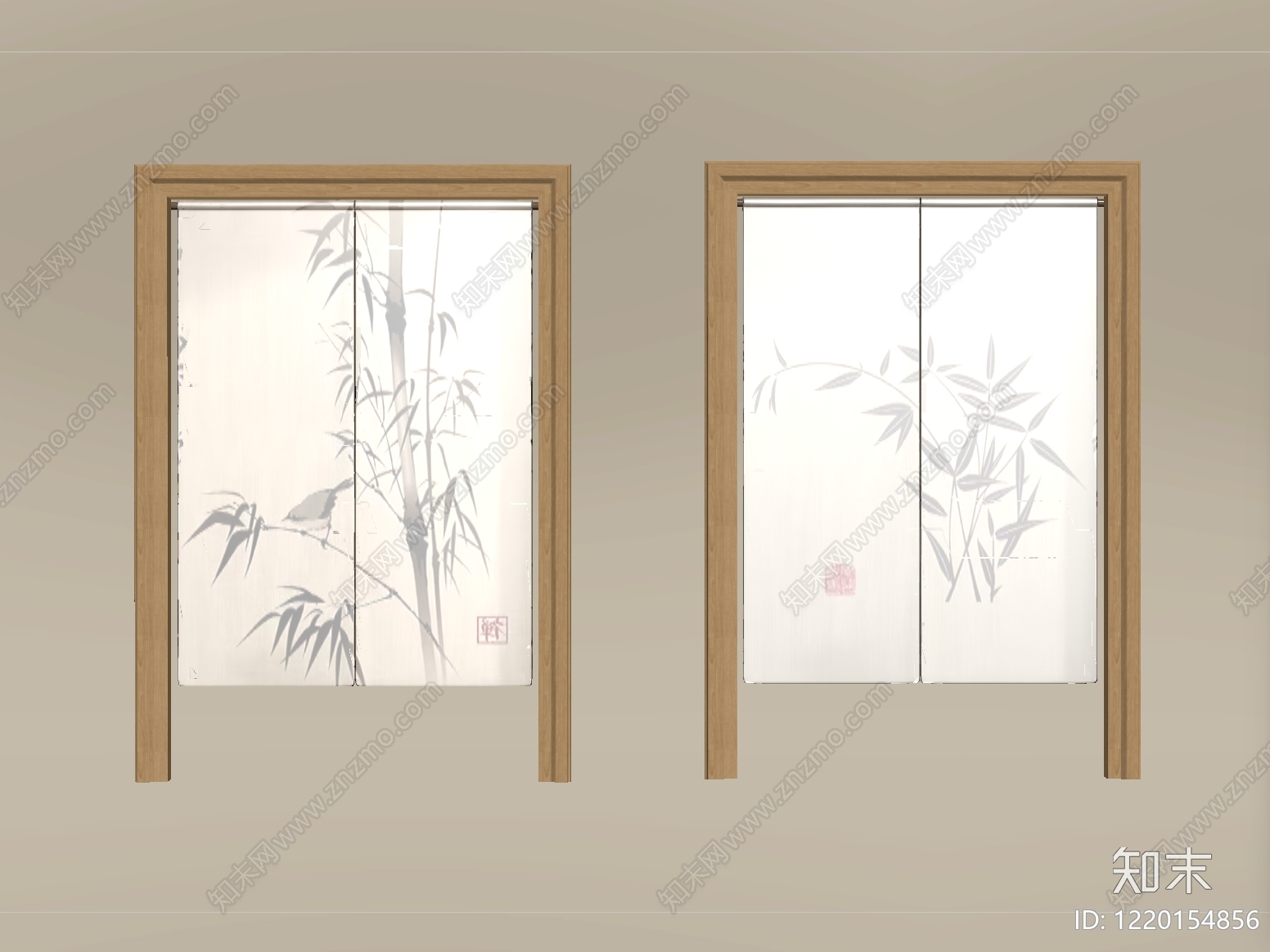 新中式窗帘SU模型下载【ID:1220154856】