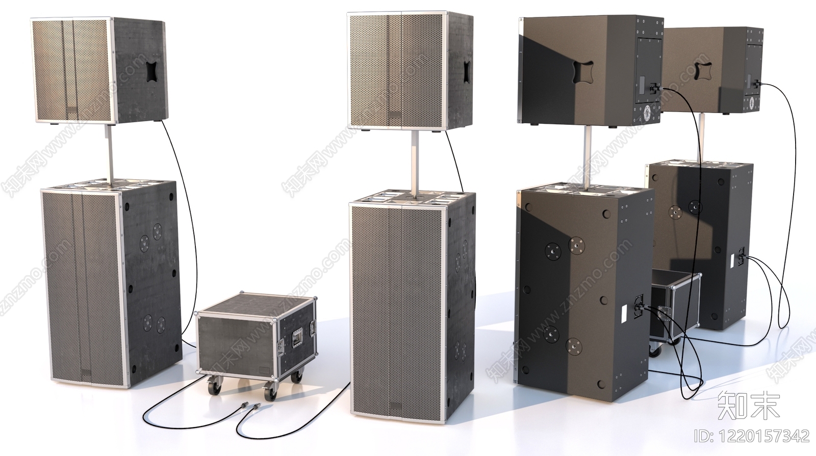 工业风舞台音响3D模型渲染效果图
