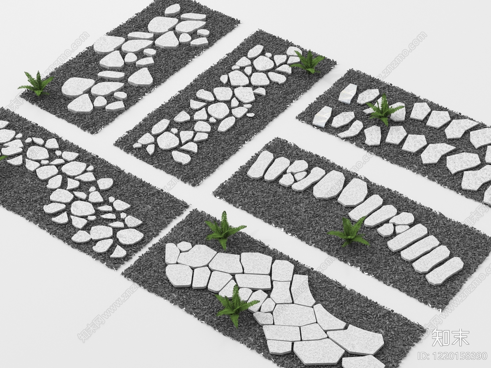 日式禅意庭院空间铺装3D模型下载【ID:1220158390】