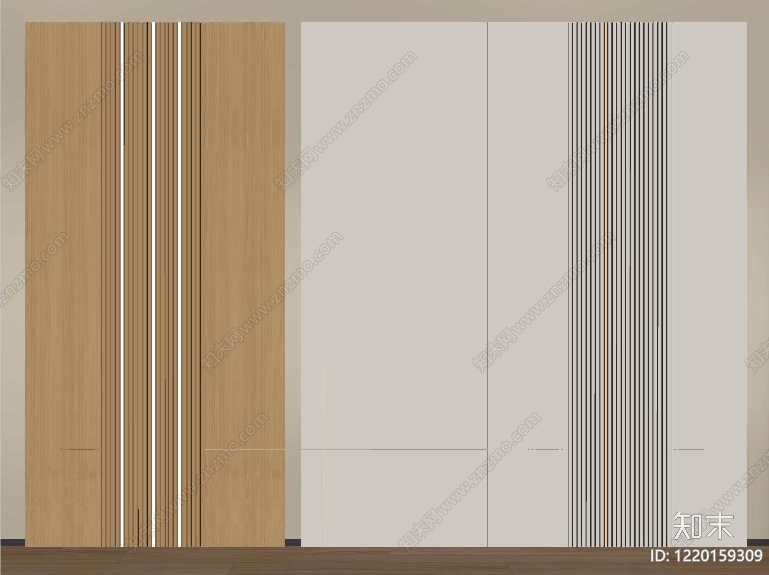 现代简约背景墙SU模型下载【ID:1220159309】