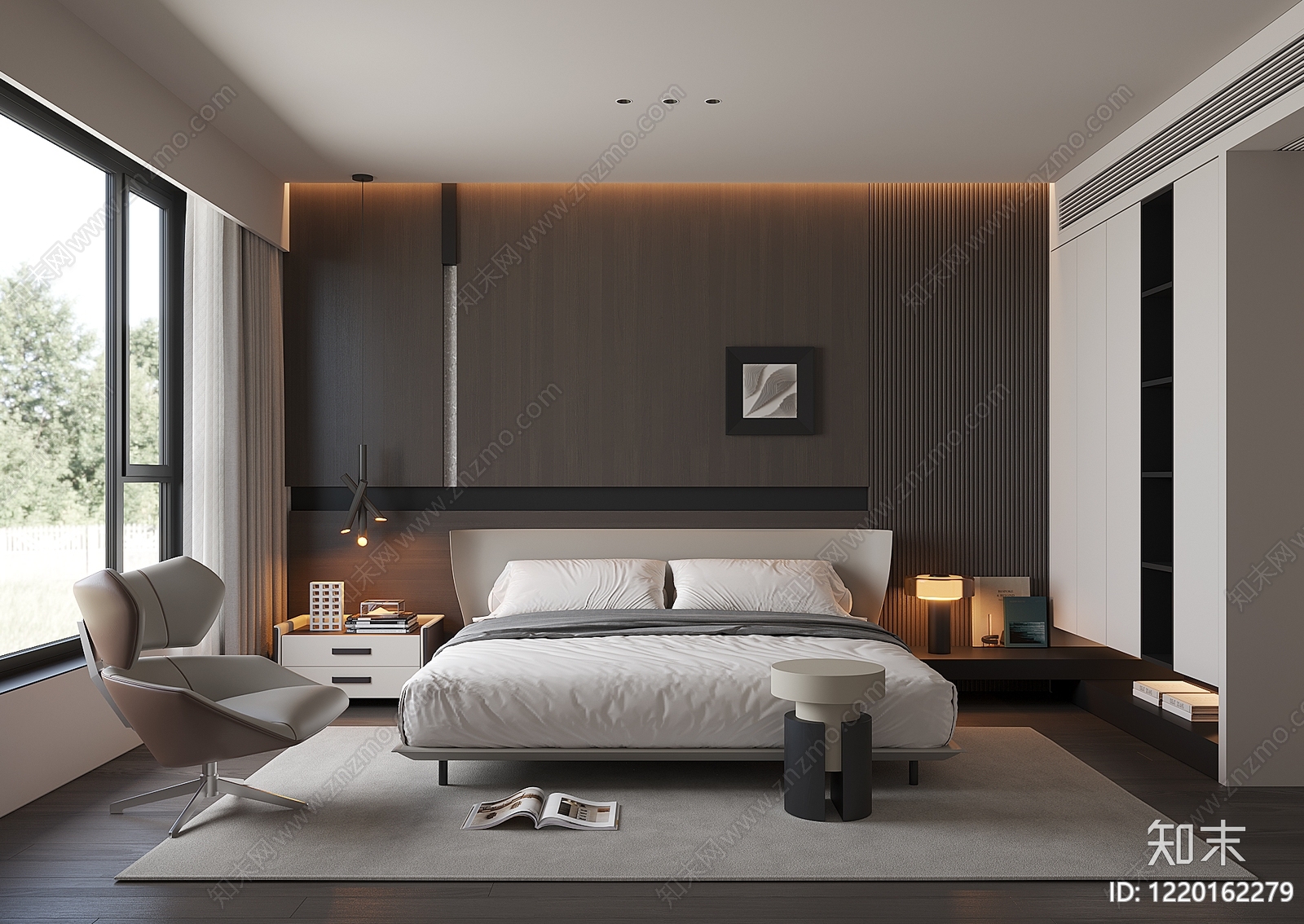 极简家居卧室3D模型下载【ID:1220162279】