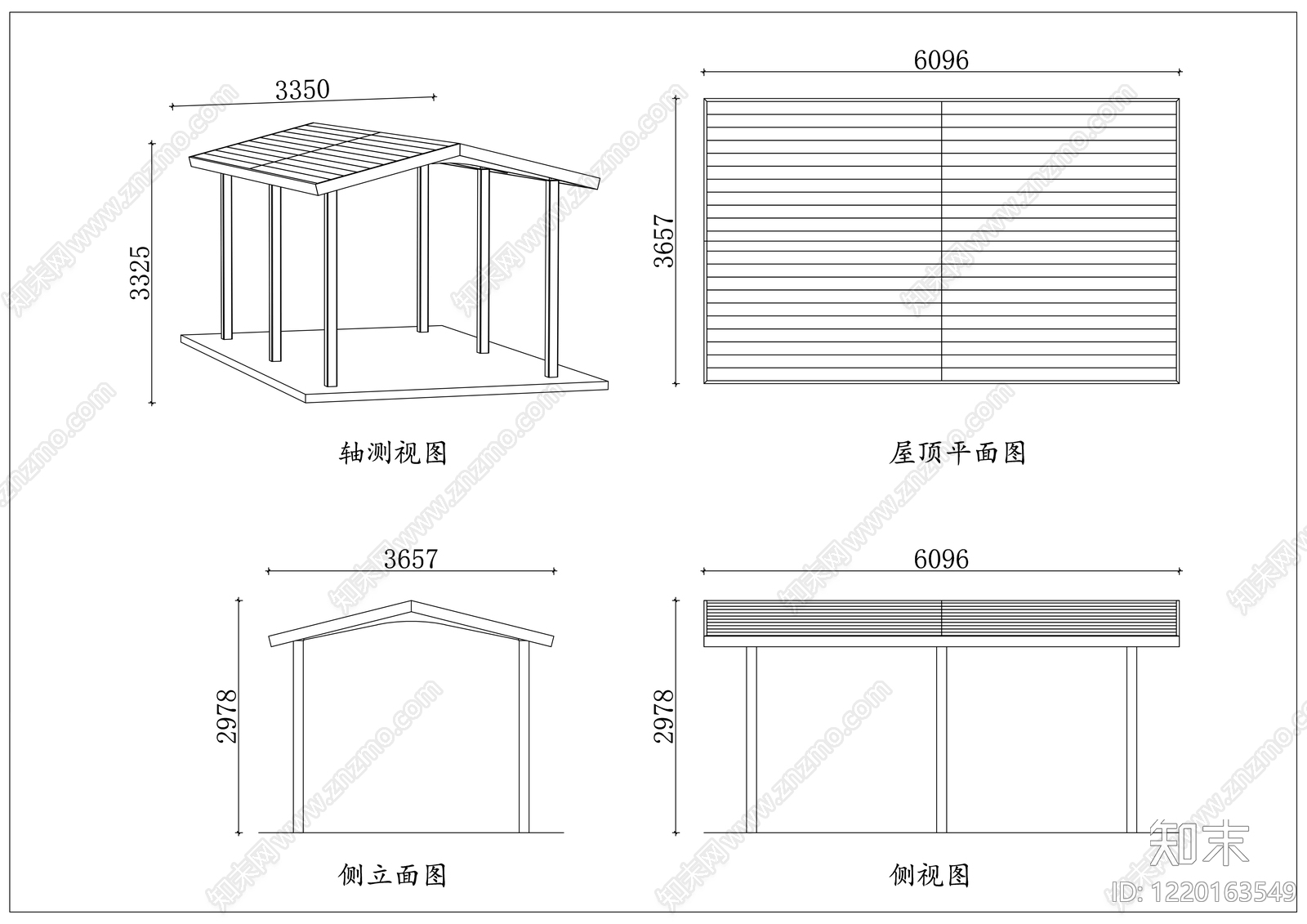 亭子图库cad施工图下载【ID:1220163549】