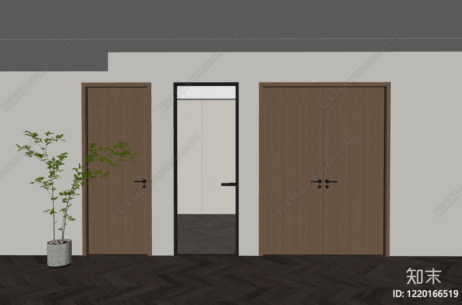 极简双开门SU模型下载【ID:1220166519】