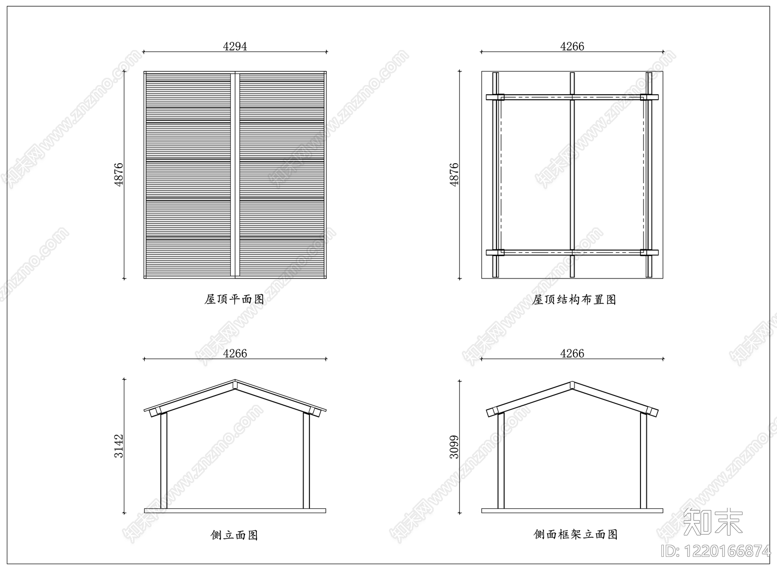 亭子图库cad施工图下载【ID:1220166874】