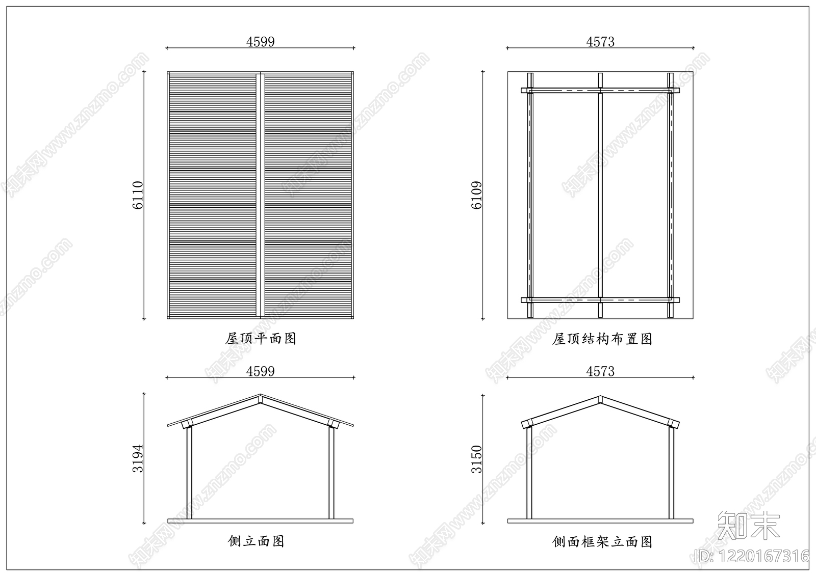 亭子图库cad施工图下载【ID:1220167316】