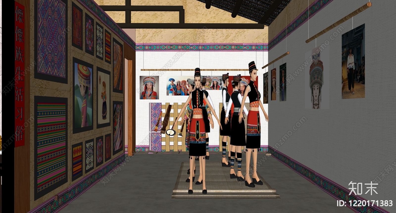 地域民族风民俗展厅SU模型下载【ID:1220171383】